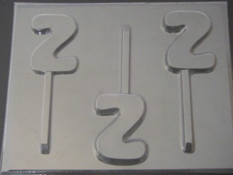 8012 Number Two Chocolate or Hard Candy Lollipop Mold